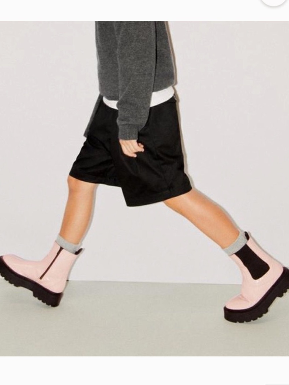 NWOT Zara girl's pink platform ankle boots